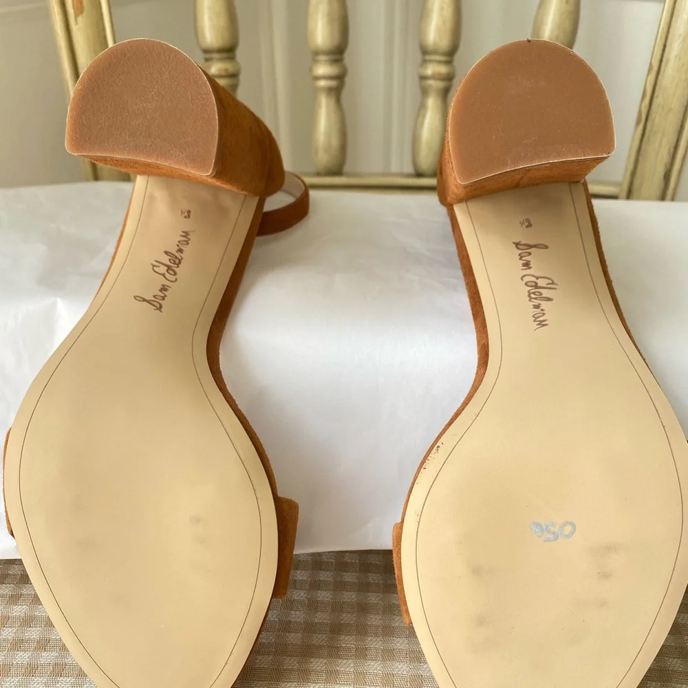 Sam Edelman Women's Tan Suede Ankle Strap Sandals - Picture 3 of 6